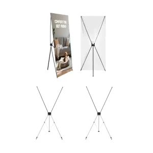Professional X Banner in 60X160cm 80X180cm Ideal for Retail Store Display Heavy Windproof Feature Quick Assembly Kit Included