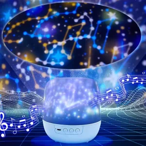 Projector Lamp Star Projector Music and Bluetooth LED Lamp Toy Color Changing Night Light for Home Decor