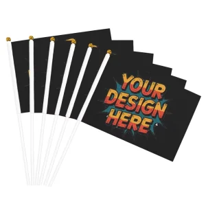 Promotion Advertising logo Around the World Hand Flags Custom with Plastic Pole Mini Hand Waving Flag