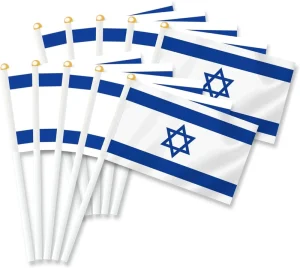 Promotion Custom Israel Flag Custom 21*14cm 100% Polyester Outdoor Handheld Mini Wave Israel Flag
