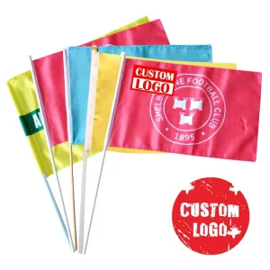 Promotion Custom Logo Sunshine Mini Small Hand National Country Banner Hand Held Flag