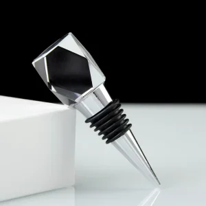 Promotion Event Crystal Wine Bottle Stopper Beveled Square Clear Crystal Champagne Corks Custom