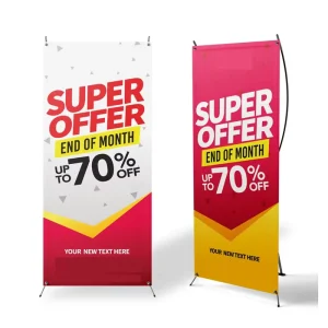 Promotion Lightweight Portable Outdoor Campaign Custom Logo Printing Advertising Display X Banner