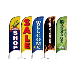 Promotional Advertising Custom Polyester Pennant Feather Flag with Digital Printing Pole Kit and Base Beach Flags