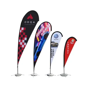 Promotional Advertising Custom Print Flying Beach Flag Custom Teardrop Feather Flags Banners With Flag Pole