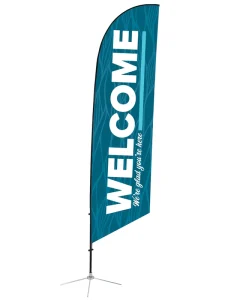 Promotional Advertising Custom Print Portable Flagpole Feather Flag Flying Beach Flag Banner for Trade Show Giveaways