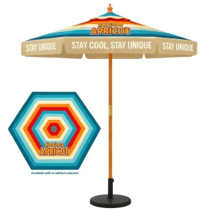 Promotional Advertising Garden Wood Outdoor Umbrella Large Parasol Umbrellas Outdoor with Logo
