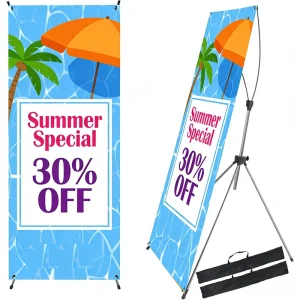 Promotional Advertising X Banner Stand Reinforced 60*160 80*180 Adjustable X Stand Lightweight Portable with UV Printing Graphic