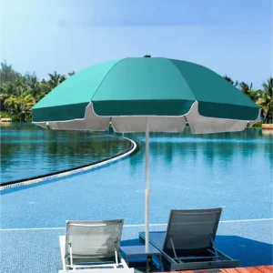 Promotional Big Modern Design Beach Sun Umbrella Customizable Logo Parasol for Outdoor Furniture Use