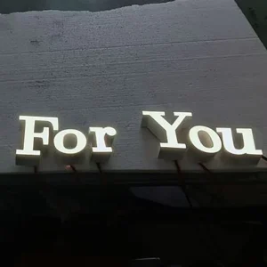 Promotional Bright Luminous Characters Epoxy Resin LED Sign Channel 3D Letter Sign Business AD Decoration