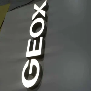 Promotional Bright Luminous Characters Epoxy Resin LED Sign Channel Letter Stainless Steel Sign Brand Name