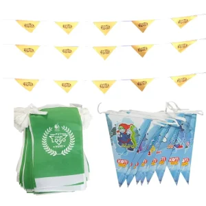 Promotional Bunting Flag Digital Printing Pennant String Shape Bunting Flag
