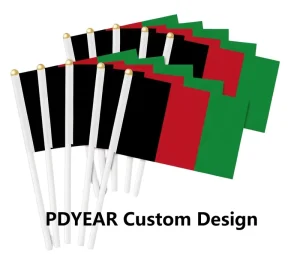 Promotional Car Flag Polyester Fabric Portable Handwave Banner with Custom Logo Print for Party Sports Game