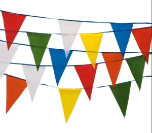 Promotional Colored Hanging Flags Bright Vivid Colors Reliable Quality