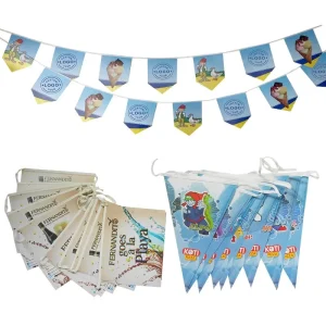 Promotional Custom Logo Festival Fashion Polyester Pennant Flags String Bunting