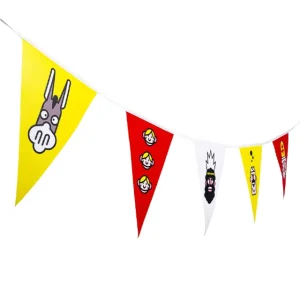 Promotional Custom Print Outdoor Triangle Pennant String Bunting Hanging Flag for Decoration