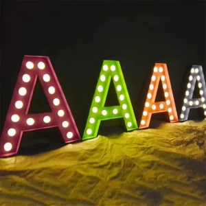 Promotional Customizable LED Light Bulb Letters for Advertising and Decoration Giant Word Signs for Companies