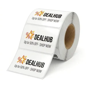 Promotional Discount Sticker Labels for Supermarket & Exhibition Use High Visibility Waterproof Deal Tags Removable Adhesive