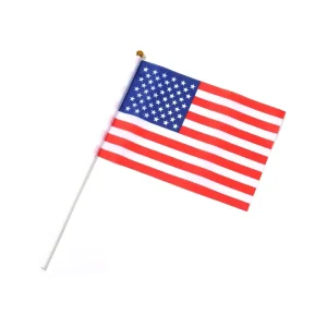 Promotional Handheld Polyester Chiffon Flags Hand-cranked Plastic Handle (plastic Flagpole) for Sports Events Festivals Any