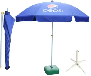 Promotional Market Umbrella Custom Logo Outdoor Advertising Beach Parasol Polyester Canopy Steel Pole for Business