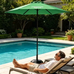 Promotional Modern Portable Outdoor Parasol Custom Logo Silk Screen Printed Waterproof Sun Protection 210D Oxford Beach Umbrella