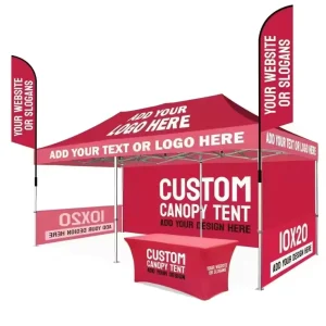 Promotional Pop Up Canopy Tents with Custom Logo Digital Printing Canopy Tent for Trade Shows and Advertising