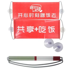 Promotional Retractable Hand Retract Held Roll Scrolling up Fan Banner With Custom Logo