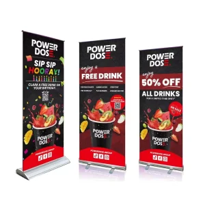 Promotional Retractable Roll up Banner Stand Scrolling Pull up Banner for Advertising Promotion Exhibition