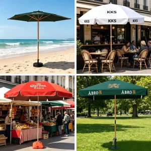 Promotional Sun Shade 300D 420D 600D 800D Oxford 1.5m 2m 3m Adjustable Outdoor Parasol With Custom Logo