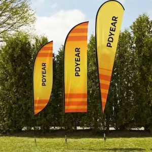 Promotional Swooper Flag Portable Fiberglass Pole Wrinkle Resistant Beach Flag Banner for Trade Show