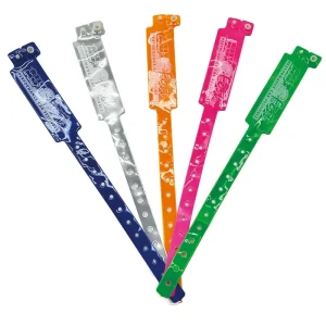 Promotional Waterproof Gold Plastic Bracelets PVC Arm Bands for Festivals Events Custom Printed Vinyl Wristbands Antique