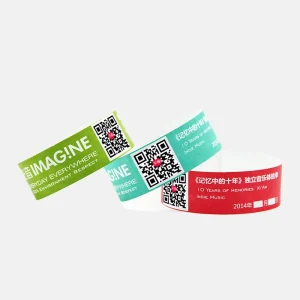 Promotional Wristband with Logo QR Code Custom VIP Print Plastic Sticky Roll Bracelet Park Admission Waterproof Soft Wrist Band