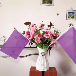 Promotional customized sports game election event solid color mini handheld waving flag