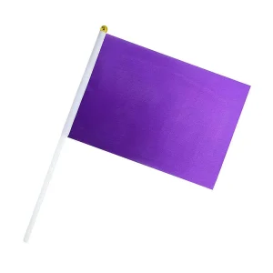 Promotional customized sports game election event solid color mini handheld waving flag
