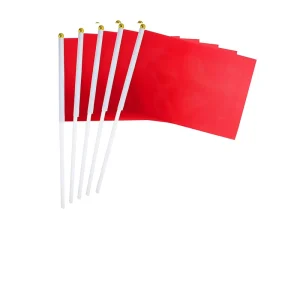 Promotional customized sports game solid color mini handheld waving flag