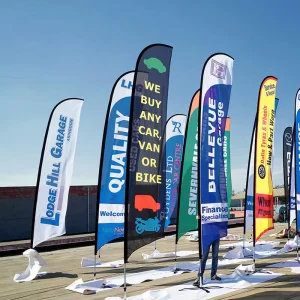 Promotions Advertising Decoration Graduation Campaign Custom Polyester Beach Pennant Flag Thermal Transfer Printing Waterproof