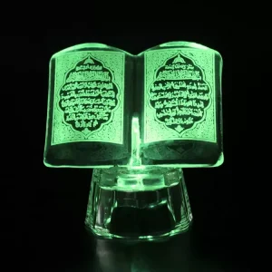 Pujiang Mini Muslim Crystal Quran Custom Religious Islamic Hand Crafted Engraved Fashion Trend LED Base Wedding