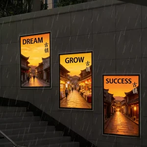 Pull-out Ultra-thin Light Box Aluminum Frame Tempered Glass Panel for Luxury Beauty and Retail Chains