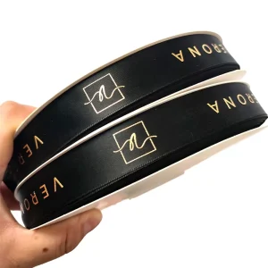 Pure Colors Double Faced Softly Smooth Customized Printed Logo Ribbon Satin Gift Ribbon Tape
