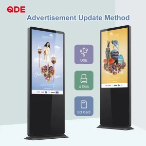 QDE Outdoor Advertising LCD Display Totem Poster Elevator Digital Signage Touch Screen Kiosk with Camera Digital Poster