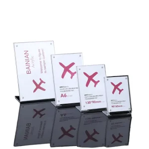 QR Code Stand Display L shaped Acrylic Strong Magnetic Table Card Plexiglass Rack Advertising Sign Menu Price Table Sign