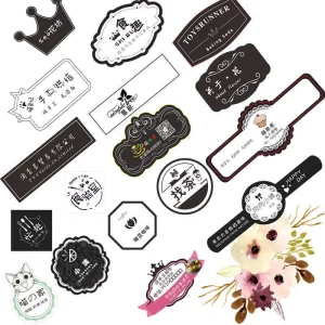 QR Code Trademark Stickers Self Adhesive Waterproof Logo Labels Custom Made Coated Paper Stickers for Food Bakery Milk Tea