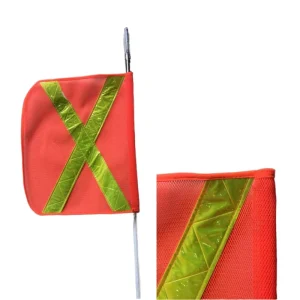 Quick Release Safety LED Flag Buggy Pole Light Mining Whip with Reflective Orange Spring Base