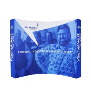Quick Set up Custom Curved Shape Aluminum Fabric Trade Show Advertising Magnet Pop up Display