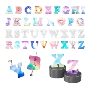 R658 DIY Resin Craft Letter Number Mould 3D Large Alphabet Resin Silicone Molds for Epoxy Resin