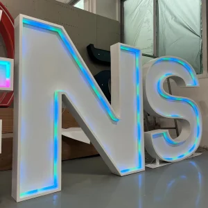 RGB Edge Lit Freestanding 3D Letters Color Changing LED Border Event Decor Sign