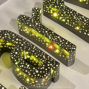 RGB Full Color Starry Sky Luminous Letter Metal Hollow LED Lighting Logo Customization