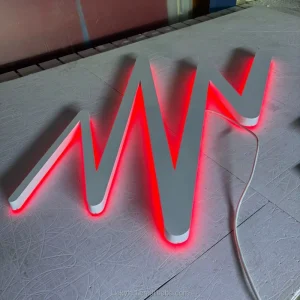RGB Light Sliver Stainless Steel Letters Custom Logo Backlit Sign for Outdoor Wall
