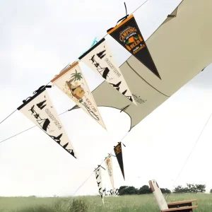 RPET Triangle Pennant Hanging Flag with Customizable Size and Logo for Outdoor Use