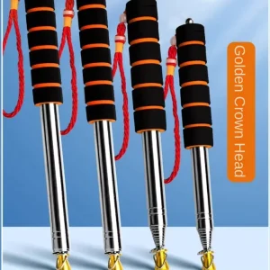 RUID Stainless Steel Waterproof Flying Telescopic Flagpole with Polyester Flags 1.6m Model Guide Pointer Stick